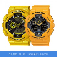 卡西欧手表男银河补习班赛车大黄蜂黄色石英GA-100A-9A